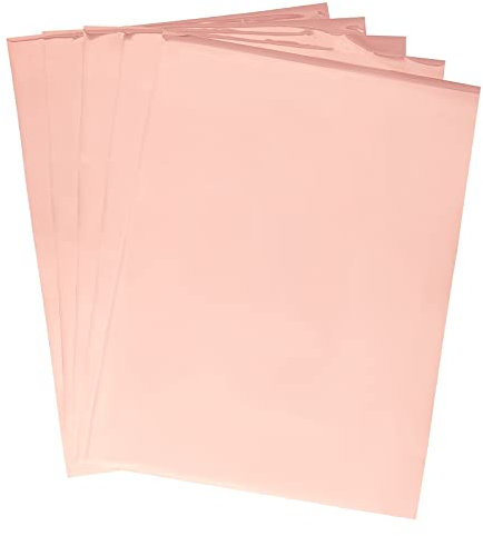 SUPERFINDINGS 50 Blätter 29x18.5cm Leichter Lachs Papier Metallic Transferfolie Rechteck Transferfolie Papier Reaktives Folienpapier aus Kunststoff für Karten DIY Dekoration