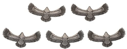 VALICLUD 5Pcs Metall Dekorative Nieten Retro Adler Gravur Niet Tasten Drücken Bolzen Befestigungen Nähen auf Schnappt Tasten für DIY Handwerk Leder Tasche Schuhe Armband Hund Kragen