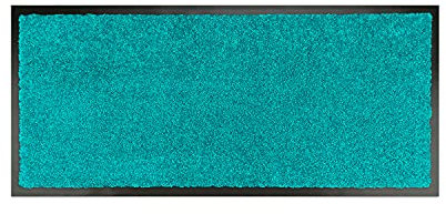 WohnDirect Premium Fußmatte Petrol 58x180 cm für Innen und Außen - Schmutzfangmatte mit sehr guter Schmutzaufnahme - rutschfest & waschbar - Küchenteppich, Teppich Läufer, Küchenläufer, Eingangsmatte