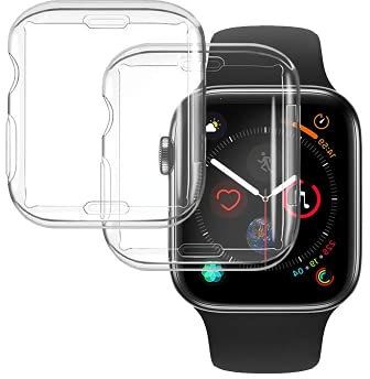 CCLKHY 2 Pezzi Cover Compatibile con Apple Watch Series 1 2 3 42mm Cover Morbide, Custodia Proteggi Schermo Trasparente TPU, Protettiva Case per iWatch Series 1 2 3 42mm