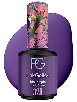 Pink Gellac Shellac Vegano Gel Smalto 15 ml per Lampada UV LED | 328 Iris Purple Viola Vegan | Gel per Unghie | Gel Nail Polish for UV Nail Lamp Smalto Gel Unghie LED