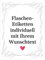 8 Flaschenetiketten selbstklebend mit Text personalisiert - Etikett modern schlicht Herz 2 - Flaschen Aufkleber für Wein oder Sekt