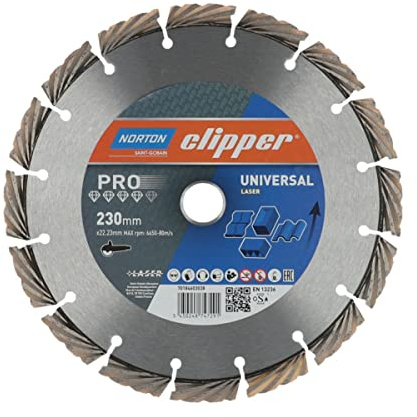 NORTON CLIPPER Trennscheibe/Diamantscheibe PRO Universal Laser - Ø 230 mm - Bohrung 22,23 mm - Segment (H/B) 10/2,5 mm | 70184603038