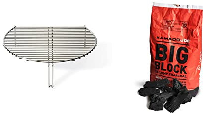 Kamado Joe KJ SCS Stainless Steel Classic Grill Expander & XL Natural Reusable Lump Charcoal for BBQ, Smoking, Grilling. Long Life Up to 18 Hours, 9.1kg ,Pack of 1