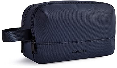 Kulturtasche für Männer, BAGSMART Herren Reise Kulturtasche, Wasserabweisendes Dopp Kit für Reisen, Leichte Rasiertasche Passend für Vollwertige Toilettenartikel (Blau)