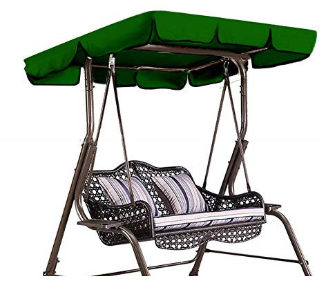 Exception Replacement Canopy for Swing Seat 2 & 3 Seater Sizes Hammock Cover Top Garden Outdoor,Green,142x120cm(56x47'')