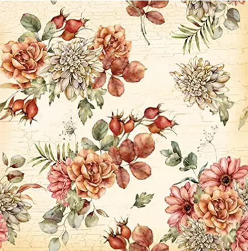 20 Servietten Dahlien- und Rosen-Komposition Vintage | Rosen | Herbst | Tischdeko | Decoupage | Serviettentechnik 33x33cm