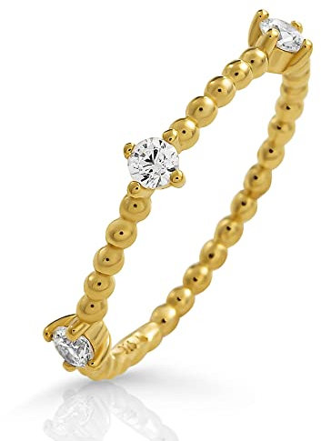 Orphelia 925 Silver Ring Gold Plated with Zirconium Size 54