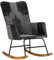 vidaXL Schaukelstuhl Schwingsessel Schwingstuhl Relaxsessel Schaukelsessel Sessel Relaxstuhl Polstersessel Wohnzimmer Schwarz Echtleder Canvas