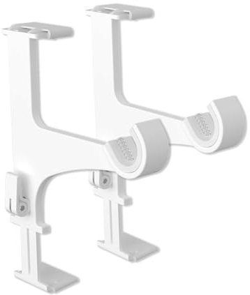 Pack de 2 Supports de Tringle à Rideaux sans Perçage ni Collage - Fixation sur Coffre de Volet Roulant Hauteur 14 à 24cm - pour Tringle à Rideaux D20-28mm - Colori Blanc - Qualité Française