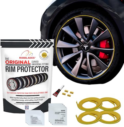 Rimblades Original – NEUER DELUXE-Felgenschutz für Leichtmetallfelgen | Schutz für Leichtmetallfelgen | Radschutz | Passend für 12-24-Zoll-Felgen (Gelb)