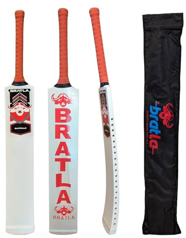 Bratla Cricketschläger für Tape Tennis Soft Ball – leichtes gebogenes Profil | leistungsstarke Schläge für verbesserte Leistung | Erwachsenengröße, leichtes Design