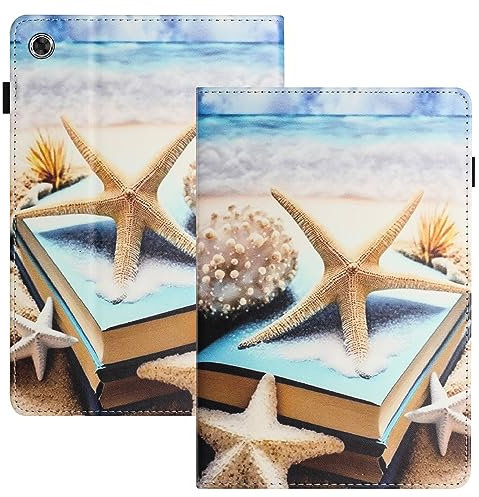 LSPCASA Funda para Samsung Galaxy Tab A8 10.5 2022/2021 SM-X200/X205/X207 PU+TPU Funda Tablet Samsung Tab A8 Activación/Suspensión Automática Funda Galaxy Tab A8 Estrella de mar