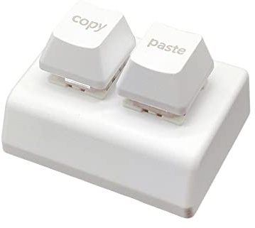 Copy and Paste 2-Tasten-Tastatur, rote Schalter, USB-Mini-Tastatur mit 2 Tasten, zum Zeichnen, Weiß, 52 x 48 x 30 mm