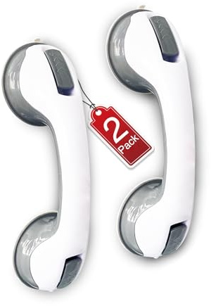 2 Pack Grab Bars for Bathtubs & Showers - Strong Suction Shower Handle, Safety Grab Bars for Seniors & Handicap, Elderly Accessories