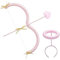 NIDONE Amor Pfeil und Bogen Set Kostüme, Erwachsene Amor Engel Halo und Bogen Kit Pfeile Valentinstag Amor Kostüm Zubehör Hochzeit Geburtstag Cosplay Kostüm Foto Requisiten – Rosa – Einheitsgröße