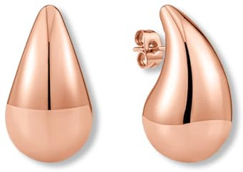 Tropfen Ohrringe Rosegold 18K für Damen I Dupes Ohrringe aus hautverträglichem Edelstahl I Rose Waterdrop Earrings