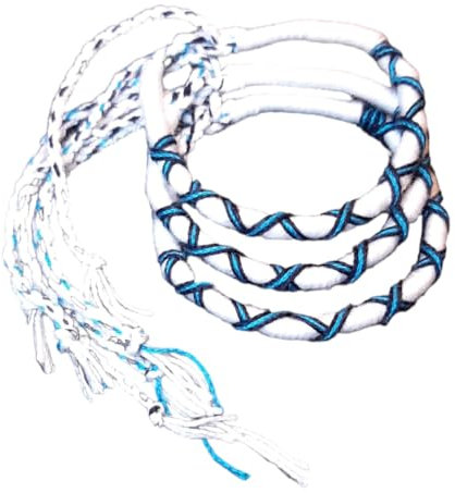 Funight Lot de 3 Bracelet brésilien d'Amitié en Coton Macramé Porte Bonheur homme femme fille garçon bleu et blanc