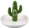 SUNNYCLUE 1 support de Bague en Forme de Cactus en Céramique pour Bijoux, Plat, Plante Verte, Assiette à Bijoux en Porcelaine, Plateau de Rangement pour Bracelets, Colliers, Boucles D'Oreilles, Bagues