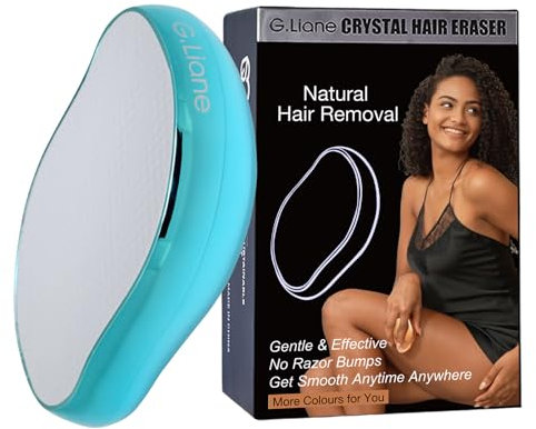 G.Liane Kristall Haarradiergummi,Verbesserter Schmerzloser Glas Haarentferner,Effektiveres Nano Haarentfernungsgerät Und Hautpeeling,Einfacher Körper Epilierer,Enthaarer(Aqua)
