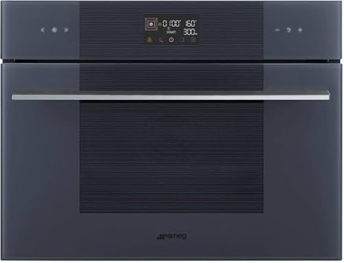 SMEG Microonde Combinato Incassabile SO4102M1G, Linea, Nettuno grigio, Combinato compatto