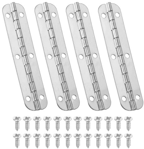 PATIKIL Small Piano Hinge 2.6 x 0.6, 4 Pack Mini 180-Degree Jewelry Box Hinges with Screw for Jewellery Wooden Boxes, Silver