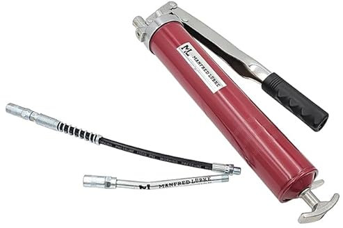 ML Handhebel Fettpresse für 400 gr Fett Patrone mit Panzerschlauch Düsenrohr Kupplung