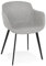 Polstersessel Esszimmer Grau | Wohnzimmerstuhl Mid-Century Stil | Armlehnenstuhl Textil Retro Optik | Metallgestell Pulverbeschichtet | Sitzhöhe 45cm | Armlehnen 20cm Hoch | Bodenschutz | SALINO