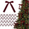 12/24 Stück Rote Schleifen Samt Christbaum 2024 Adventskalender Weihnachtsbaum Schleifen Weihnachtsbaumschmuck für Christbaumschmuck, Kranz, Girlande Samtschleifen (Wein x 24 Stück)
