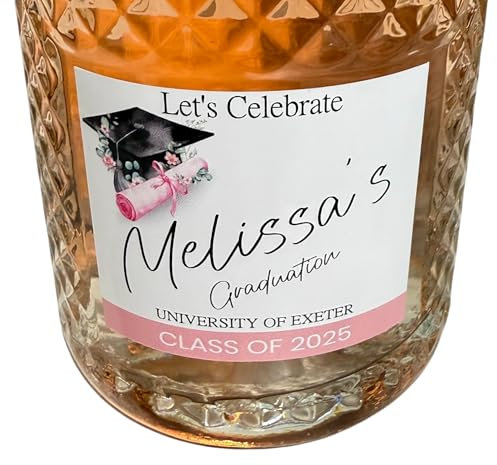 Personalised Graduation Celebration Prosecco Label Sticker. Gift Idea for Graduates in 2026. Enter the Name and University. - Label only (no Prosecco or Bottle Included)