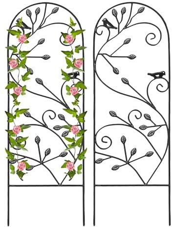 Warmiehomy Garden Trellis For Climbing Plants 2PCS, Metal Plant Supports Perfect For Outdoor Climbing Plants, Flowers, Fruit & Vegetables, Potted Trellis Fence Panels For Patio Lawn Decor, 50 * 180CM