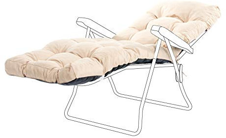 Gardenista Wasserabweisende Ersatz Sonnenliege Kissen | Outdoor Liegenauflage Recliner | Auflagen für Deckchair, Polsterauflage,Kissen für Liegestuhl, gesteppt mit sicheren Bändern (Stein)