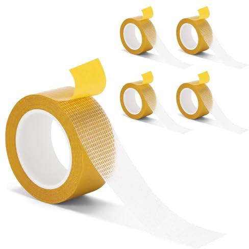 LINYIJOY 4 Rolls Doppelseitiges Klebeband Extra Stark 3cm x 20m Teppichklebeband Doppelseitig, Teppich Klebeband Teppichkleber Klebeband Doppelseitig Teppichklebeband für Teppich Wand Foto