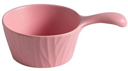 CEHJZQRPL Insalatiera, Ramen Bowl, Ciotole for zuppa in stile giapponese con manico, in ceramica antiscottatura, stoviglie smaltate, for la casa, insalata di frutta e noodle, rosa, 650 ml