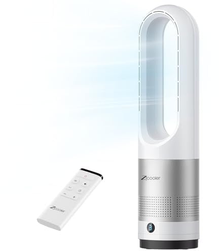 ZICOOLER 22 Inch Silent Tower Fan with Remote Control 8 Speeds Oscillation 90° Timer 9H and LED Display for Kitchen/Living Room/Office