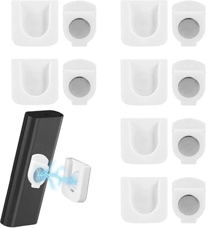 Guittly 6Pcs Magnetic Remote Control Holder, Wall Mounted Strong Adhesive Organizer for TV Remotes, Charge Sockets, Desk Supplies, Universal Hole-Free Installation