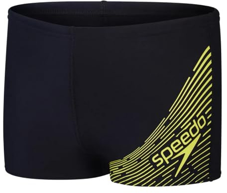 Speedo Boys Medley Logo Swim Shorts (13-14 Years) (Black/Yellow)