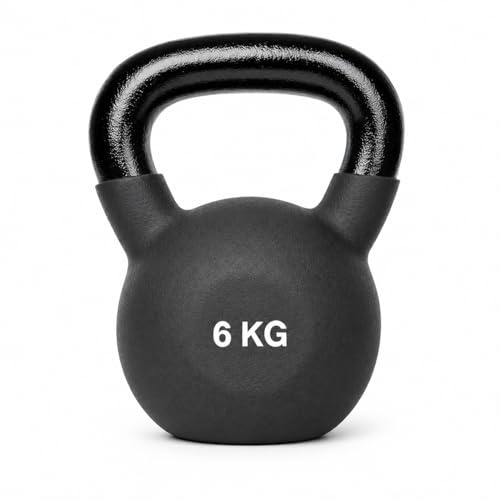Generise Neoprene Cast Iron Kettlebell – Choice of 6kg, 8kg, 18kg or 20kg – Durable Strength Training Weights for Home & Gym Fitness Workouts