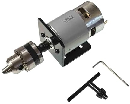 rongweiwang Komplettes Werkzeugpaket mit 12 V Gleichstrommotor, Mini Bohrmaschine, B10/B12 Halterung und Zubehör für Projekte an Bohrmaschinen, Fräsmaschinen und Drehmaschinen.