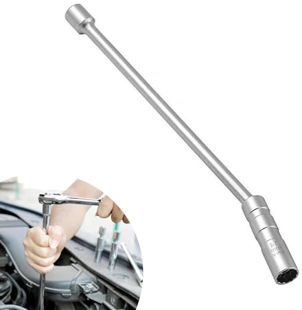 XBAIPIN 14mm Magnet-Zündkerzenschlüssel 12-Kant, 360° drehbarer Gelenkkopf, | rutschfester Griff, Chrom-Vanadium-Stahl, Universal für PKW, Motorrad & LKW, Profi-Werkzeug