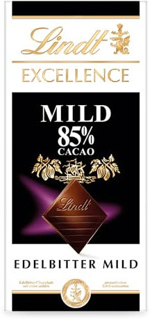 Lindt - Tablette Doux 85% Cacao EXCELLENCE - Chocolat Noir, 100g