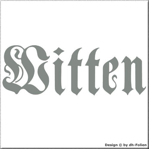 cartattoo4you AK-01667 | Witten - Fraktur altdeutsche Schrift | K-Serie | 17 x 5 cm| Farbe Silber glänzend|in 23 Farben erhältlich Heckscheibe Auto Aufkleber Car Sticker Tuning Spruch Fun