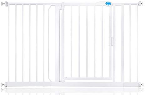 Bettacare Auto Close Stair Gate, 132.6cm - 139.6cm, White, Pressure Fit Safety Gate, Baby Gate, Safety Barrier for Doors Hallways and Spaces, Easy Installation