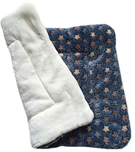 LissomPlume waschbare Sommerhaustiermatte Haustierdecke Hundedecke Katzendecke Tierdecke Hundebett - blau Stern 42*55