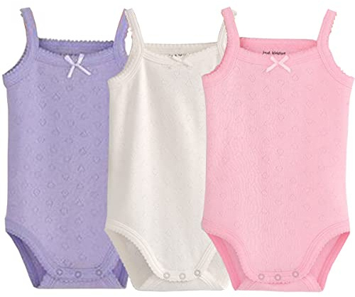 Blueleyu Baby Girls Sleeveless Tank Top Cotton Bodysuit 3-Pack Onsies