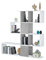 Habitdesign DMORA Kafka H03 Bibliothèque, Gris/Blanc, 145 x 29 x 145, Mélamine
