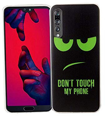 König Design Handyhülle kompatibel mit Huawei P20 Pro Silikon Case Hülle Sturzsichere Back-Cover Handyhülle - Don't Touch My Phone Grün Schwarz