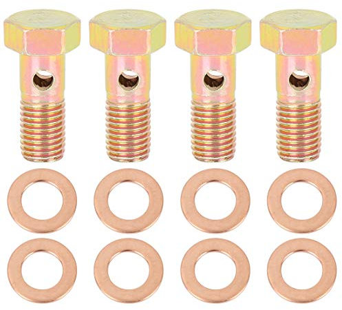 X AUTOHAUX 4 Sets M8x1.0mm Metric Thread Banjo Bolts Brake Fitting Adapter with M8 Washers
