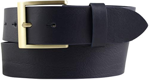 Gürtel mit goldener Gürtelschnalle aus Vollrindleder | Jeans-Gürtel 40mm | Vollleder-Gürtel