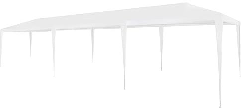 vidaXL Partyzelt, Hochzeits-Festzelt, Outdoor-Aktivitäten, Event-Pavillon, Garten, Baldachin, sofortiger Pavillon, Picknick, Grill, 25 x 75 cm, Polyethylen, Weiss/opulenter Garten, 118.1'' x 354.3''